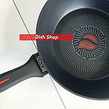 Сковорода WOK глубокая Benson 24см з кришкою антипригарне покриття, фото 2