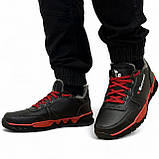 Кросівки чоловічі на хутрі утеплені зимові чорні з червоним (Сгб-14рч), фото 3