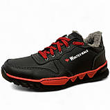 Кросівки чоловічі на хутрі утеплені зимові чорні з червоним (Сгб-14рч), фото 5