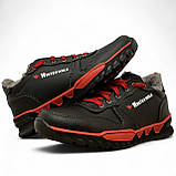 Кросівки чоловічі на хутрі утеплені зимові чорні з червоним (Сгб-14рч), фото 8