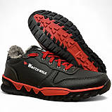 Кросівки чоловічі на хутрі утеплені зимові чорні з червоним (Сгб-14рч), фото 9