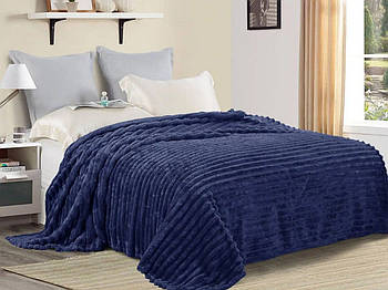 Плед-покривало (Фліс) | Плед від виробника "Королева Ночі" | 150х220 | Темно-синій шарпей