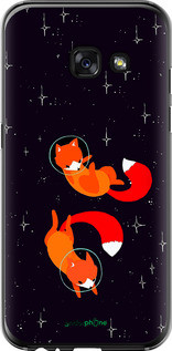 Чехол на Samsung Galaxy A3 (2017) Лисички в космосе "4519u-443-72104", фото 1
