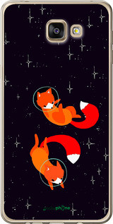 Чехол на Samsung Galaxy A9 Pro Лисички в космосе "4519u-724-72104", фото 1