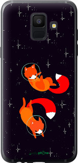 Чехол на Samsung Galaxy A6 2018 Лисички в космосе "4519u-1480-72104", фото 1