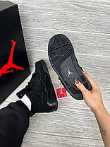 Кросівки Nike Air Jordan 4 Retro Black Cat Найк Джордан Ретро 4 Блек Кет чорні замша унісекс, фото 4