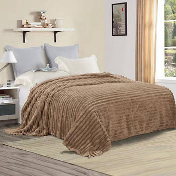 Плед-покривало (Фліс) | Плед від виробника "Королева Ночі" | 150х220 | Бежевий шарпей