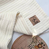 Дитячий плед для новонароджених косічка LINEN/KNIT PIQUE 100×80 см, фото 2