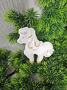 Новорічна іграшка оксамитова конячка 8*9 см, символ 2026 року, колір в асортименті