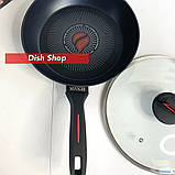 Сковорода Benson 24см з кришкою антипригарне покриття (термоіндикатор), фото 2