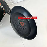 Сковорода Benson 24см з кришкою антипригарне покриття (термоіндикатор), фото 3