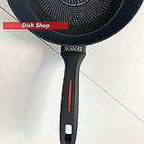 Сковорода Benson 28см з кришкою антипригарне покриття (термоіндикатор), фото 5