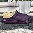 Калоші без задника сабо на хутрі жіночі Dago Style темно-фіолетові 2879, фото 2