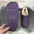 Калоші без задника сабо на хутрі жіночі Dago Style темно-фіолетові 2879, фото 4