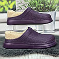 Калоші без задника сабо на хутрі жіночі Dago Style темно-фіолетові 2879, фото 5
