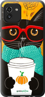 Чохол на Samsung Galaxy A03 A035F Осінній кіт "4026u-2499-72104", фото 1