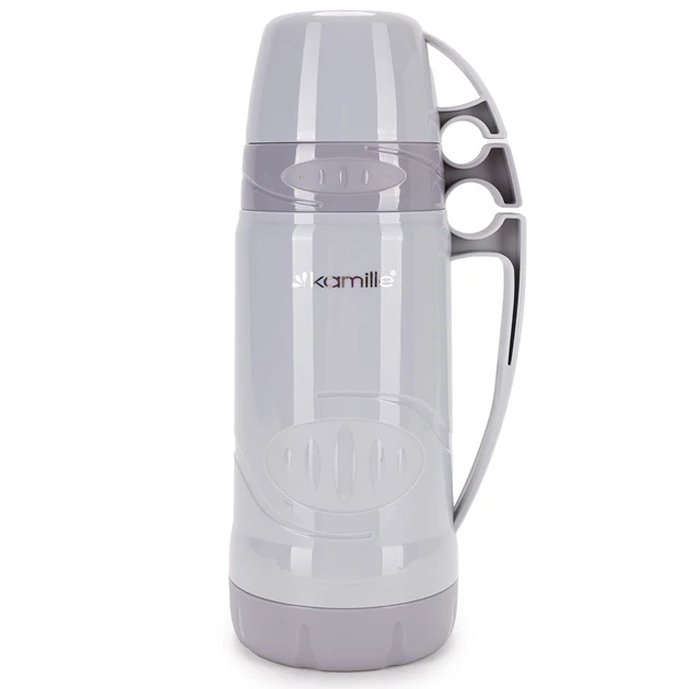 Термос Kamille 600мл пластиковий зі скляною колбою KM-2030, фото 1
