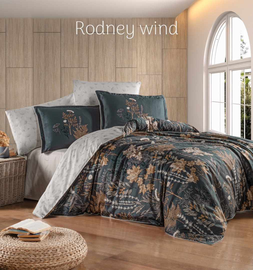 Постільна білизна сатинова La Romano Premium 300 TC євро розмір Rodney wind, фото 1