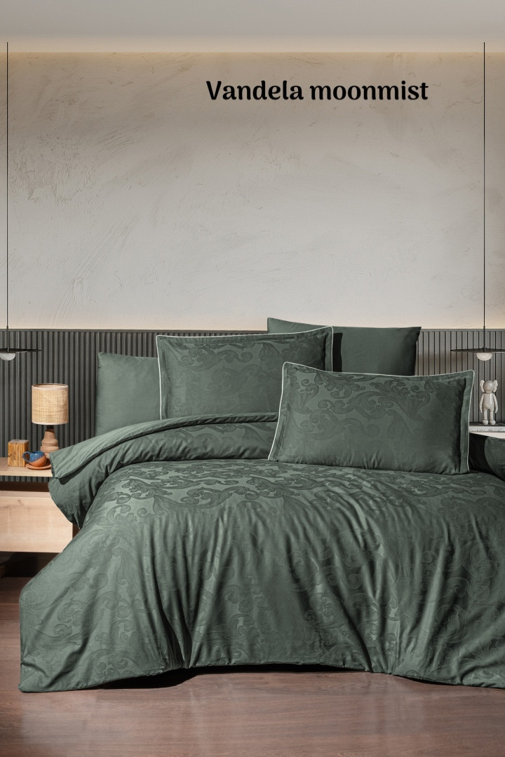 Постільна білизна сатинова La Romano Premium 300 TC полуторний розмір Vandela moonmist, фото 1