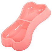 Пластикова миска для собаки кішки подвійна 0.15l