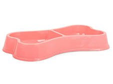 Пластикова миска для собаки кішки подвійна 0,25 л