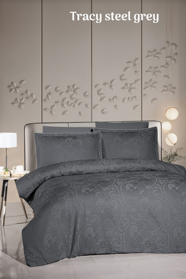 Постільна білизна сатинова La Romano Premium 300 TC полуторний розмір Tracy, фото 1