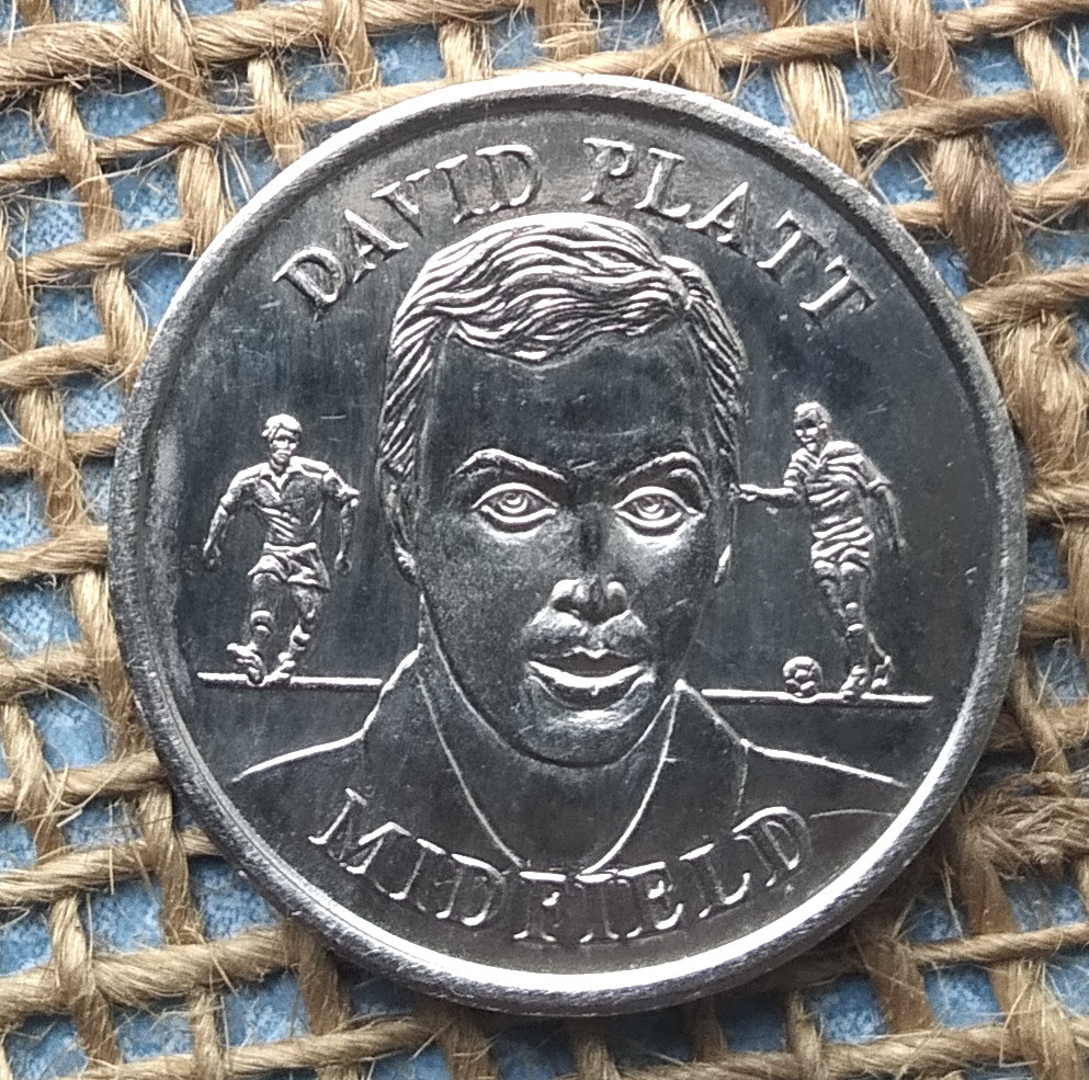 Футбольний жетон " Девiд Платт" - Велика британiя, фото 1