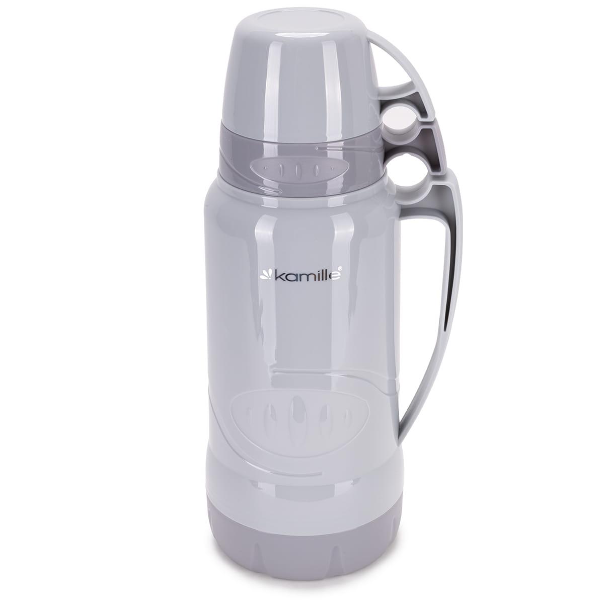 Термос Kamille 1800мл пластиковий зі скляною колбою KM-2032, фото 1