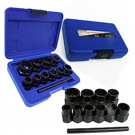 Набір головок для пошкоджених болтів та гайок 11 пр. SILVER S10753