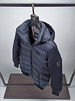 Чоловіча зимова куртка Armani Армани синя нова стильна фабрична Турція утепленная