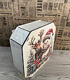 Подарунковий бокс з кришкою великий Сніговик новорічний, фото 3