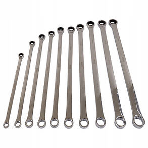 Набір довгих накидних ключів із тріскачкою 10 од., 8-19 мм. S11952, фото 2