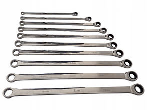 Набір довгих накидних ключів із тріскачкою 10 од., 8-19 мм. S11952, фото 3