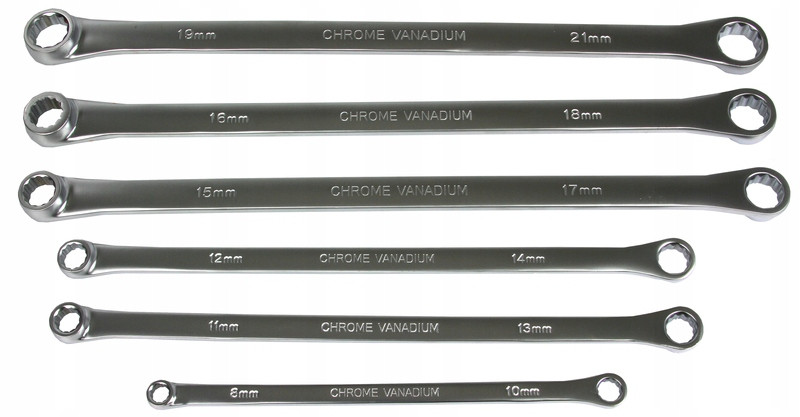 Набір ключів накидних екстра довгих 8-21 мм, 6 шт., S11036