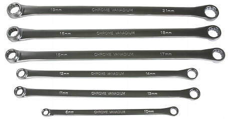 Набір ключів накидних екстра довгих 8-21 мм, 6 шт., S11036, фото 1