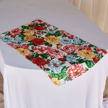 Рушник для кухні - 100% бавовна рогожка, розмір 46.5 * 59.5 малюнок - Дикі рози. Код/Артикул 103859