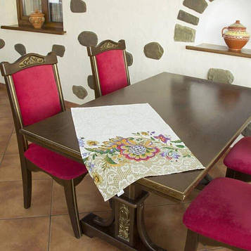 Рушник для кухні - 100% бавовна рогожка, розмір 44 * 72 малюнок - квіти. Код/Артикул 100771