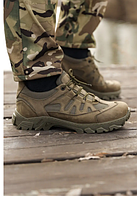 Мужские военные кроссовки Crazy Крейзи олива летние из натуральной кожи с амортизацией