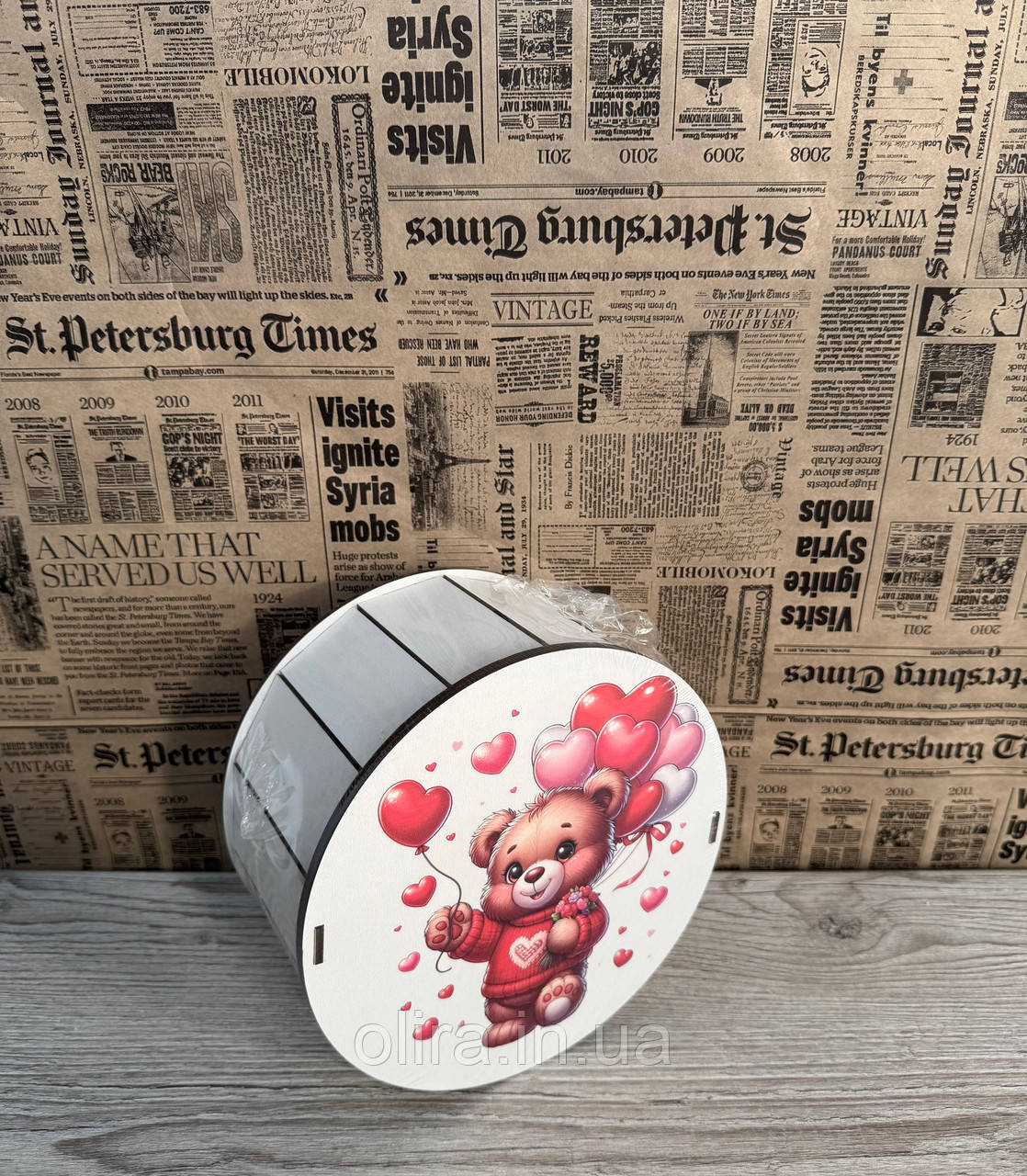 Подарунковий бокс з кришкою малий круглий, фото 1