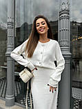 Трендовий ангоровий жіночий костюм кофта та довга спідниця молоко 42-44, 46-48, фото 4