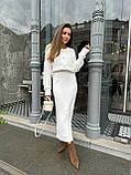 Трендовий ангоровий жіночий костюм кофта та довга спідниця молоко 42-44, 46-48, фото 5