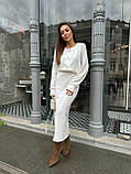 Трендовий ангоровий жіночий костюм кофта та довга спідниця молоко 42-44, 46-48, фото 2