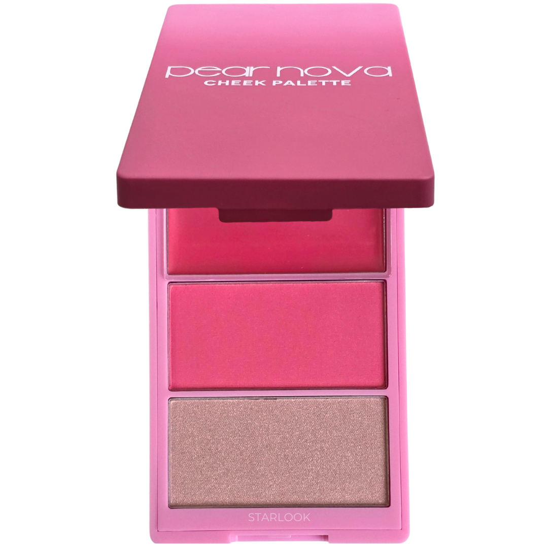 Палетка рум'яна і хайлайтер для обличчя, губ, повік Pear Nova Cheek Palette Pink 12 г, фото 1