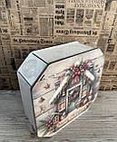 Подарунковий бокс з кришкою великий новорічний, фото 2