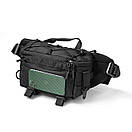 Тактична бананка чоловіча нагрудна поясна сумка TAC-3 Setka Black чорна тканина Оксфорд Україна, фото 2
