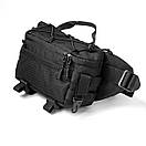 Тактична бананка чоловіча нагрудна поясна сумка TAC-3 Setka Black чорна тканина Оксфорд Україна, фото 6