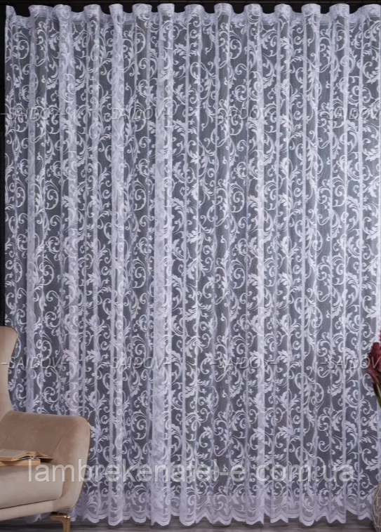 Тюль готова пошита на тесьму 7 м/2,5 м, фото 1