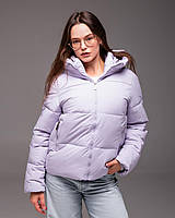 Жіноча демісезонна куртка новий брендовий China світло-лавандова плащівка утеплена