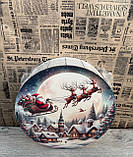 Подарунковий бокс з кришкою круглий великий Новорічний, фото 3