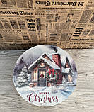 Подарунковий бокс з кришкою круглий великий Новорічний, фото 6